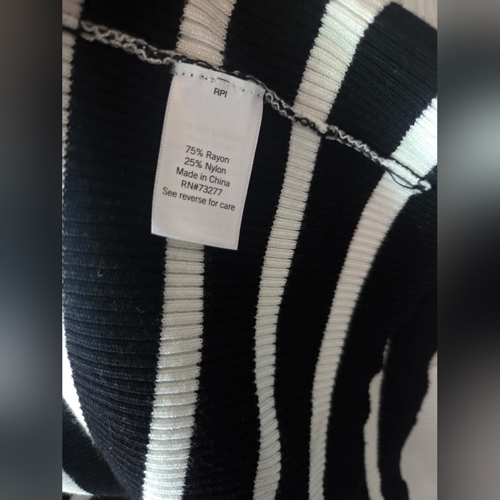 Women's black & white long cardigan by Nine West size L NWT - Picture 5 of 5